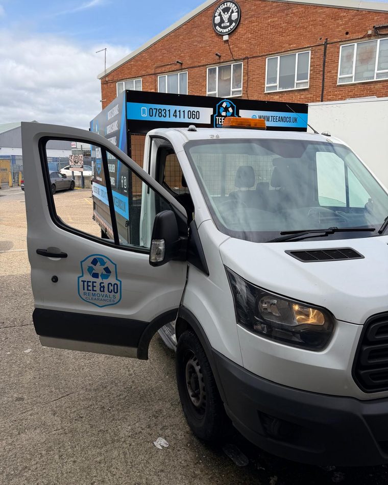 The Tee & Co tipper from the front with the cab door open